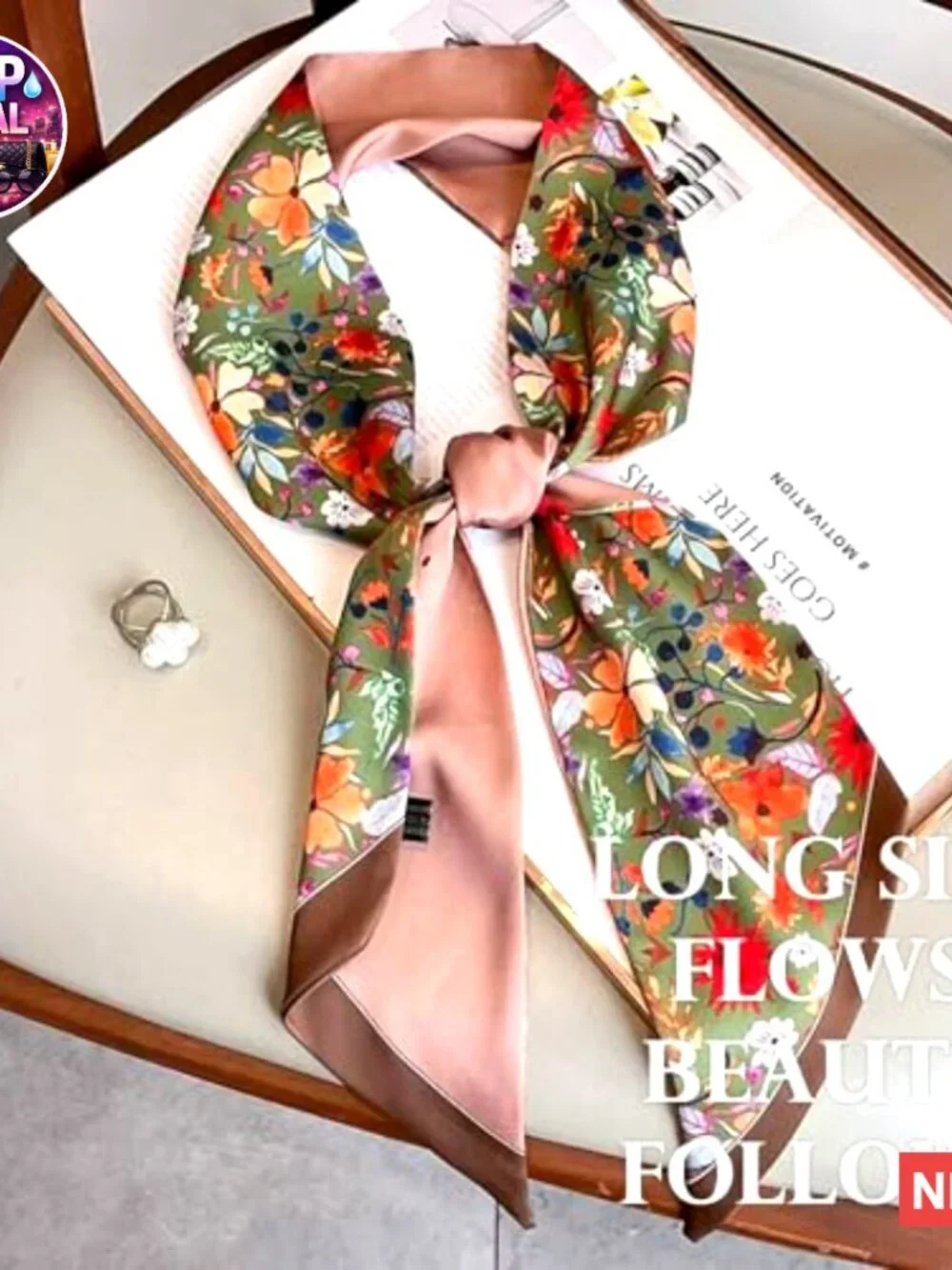 Polyester Scarf Like Silk for Head Neck Purse Bag Accessory